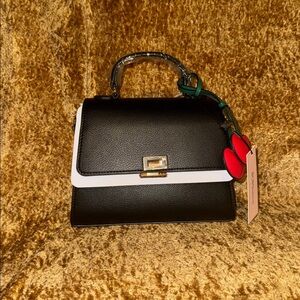 BCBGeneration Top Handle Black Bag with Charm